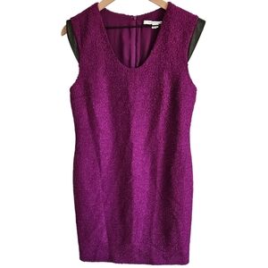 Diane Von Furstenberg Purple Boucle  Wool Blend Dress